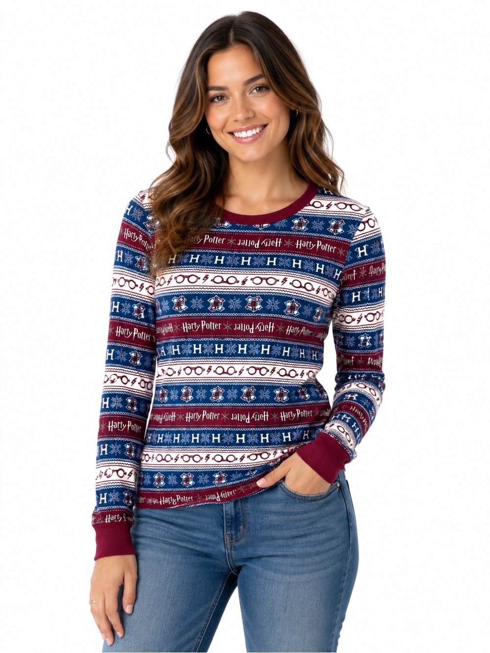 Harry‎ Potter Print Long sleeve Thermal Top, Size M